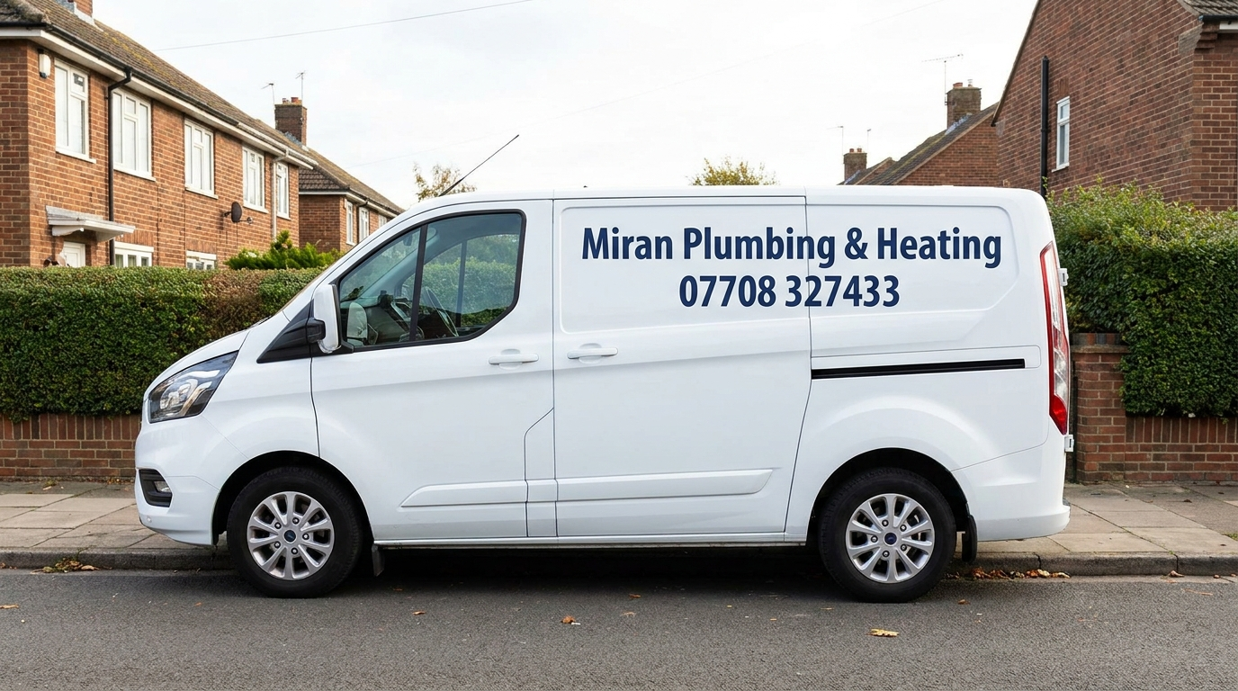 Miran Plumbing and Heating branded work van